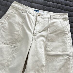Old Navy Cream High-Rise Barrel Leg Pants